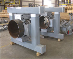 24 Inch Bolted Clamp Pipe Shoe with Slide Plates for a Radiant Syngas Cooler Piping System