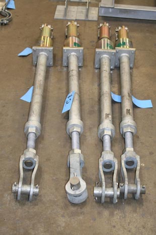forged clevis supports with mechanical snubbers