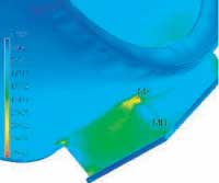 Image of an FEA in detailed view for the pipe base.