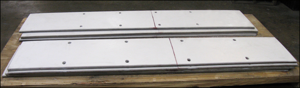 Ptfe, 25% Glass Filled Slide Plates Bonded To Stainless Steel Backing Plates