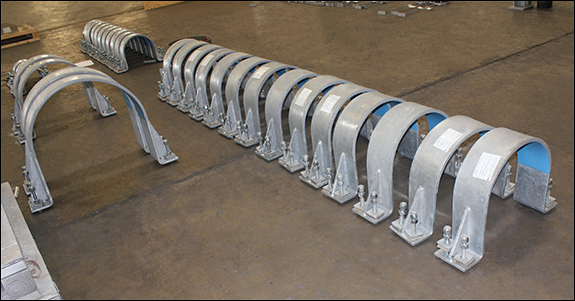 24&Quot; Hold-Down Clamps W/ Ptfe Slide Plates For A Natural Gas Plant