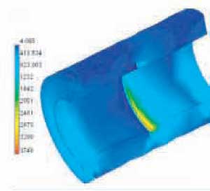 FEA of a cut away view on insulation stresses
