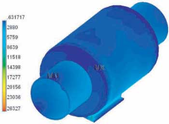 FEA on stresses in 20" assembly.