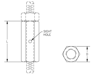 Fig. 35: Rod Coupling – Straight With Site Hole