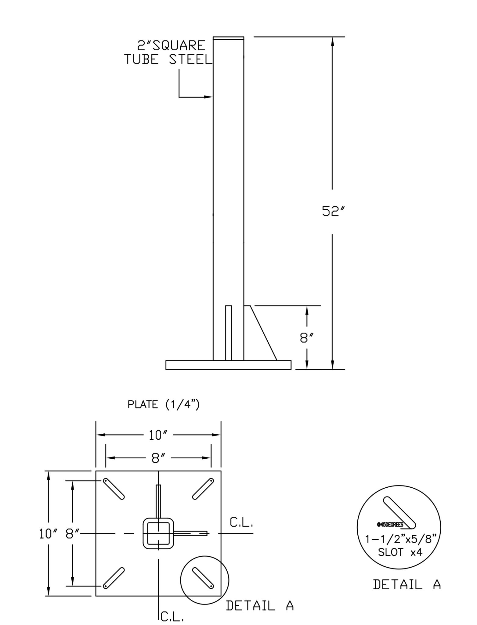 IS-710 FLOOR MOUNT (2″ SQ. LEG MODULE)