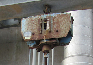 Close-up of Closure Flange Support Hinges for Supporting Blind Flanges